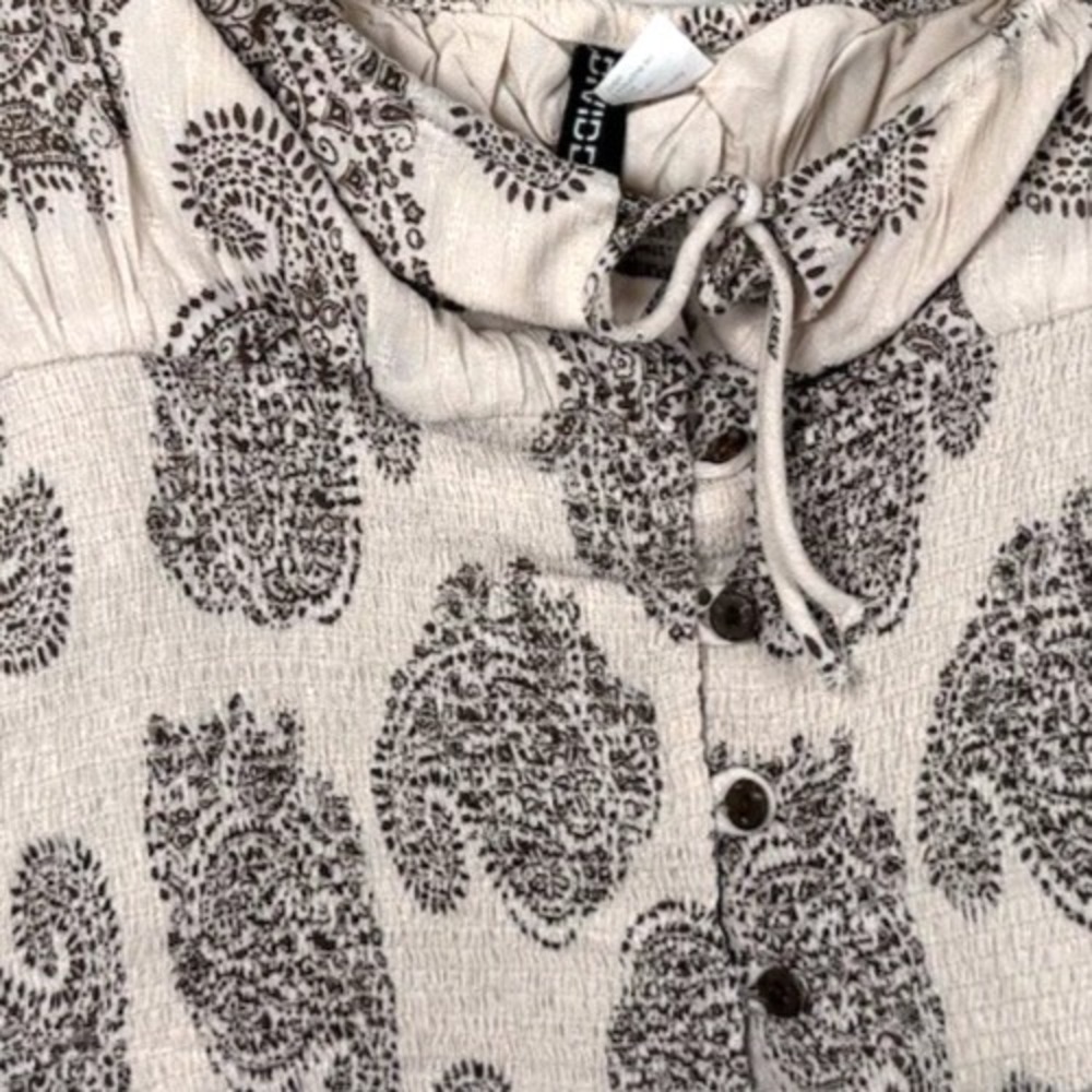 H&M Boho Paisley Cottagecore‎ Corset Smocked Crop Top Medium NWT - Picture 5 of 8